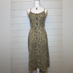 Piper and Scoot Leopard Print Spaghetti Strap Dress Small NWOT